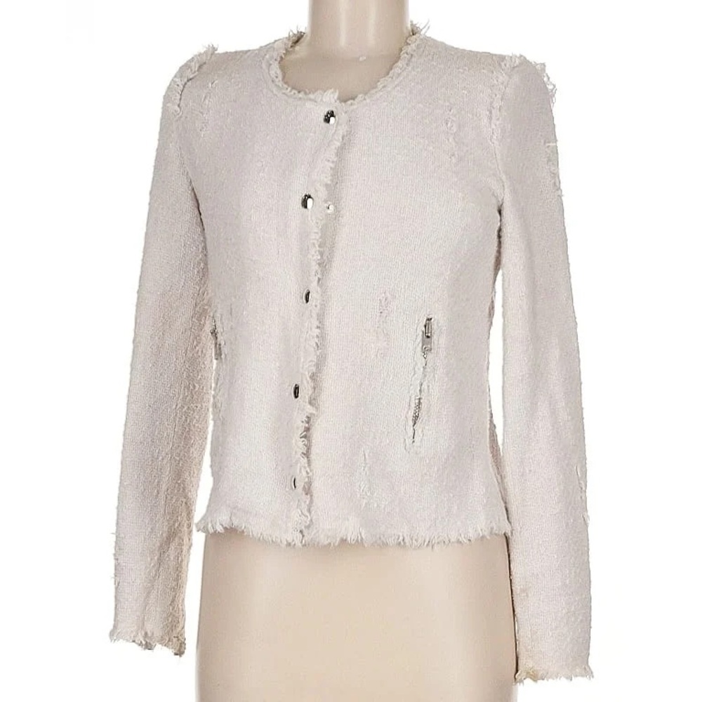 IRO Cream Cardigan Sweater Lightweight Knit